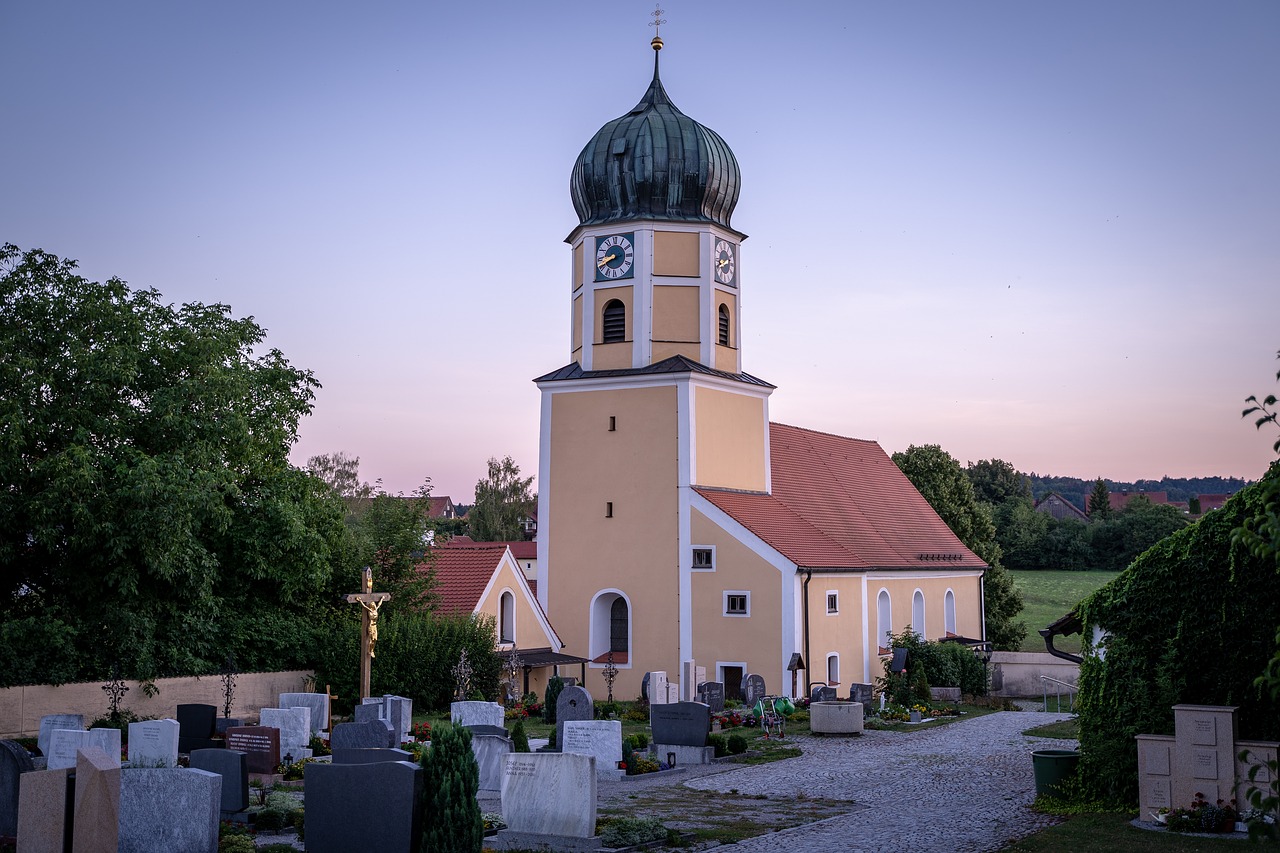 church  cemetery  village church free photo