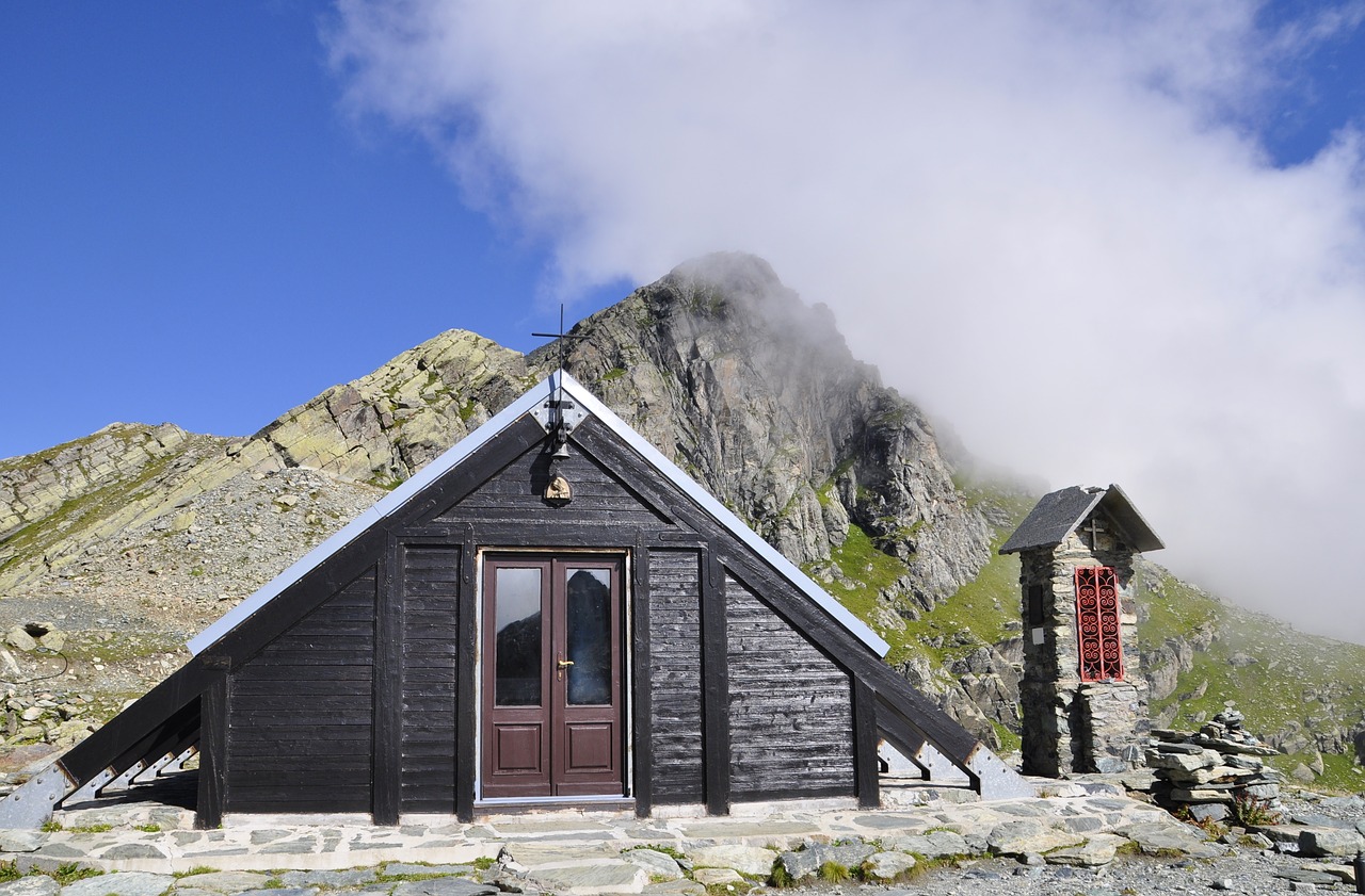 church  alpine  mountains free photo