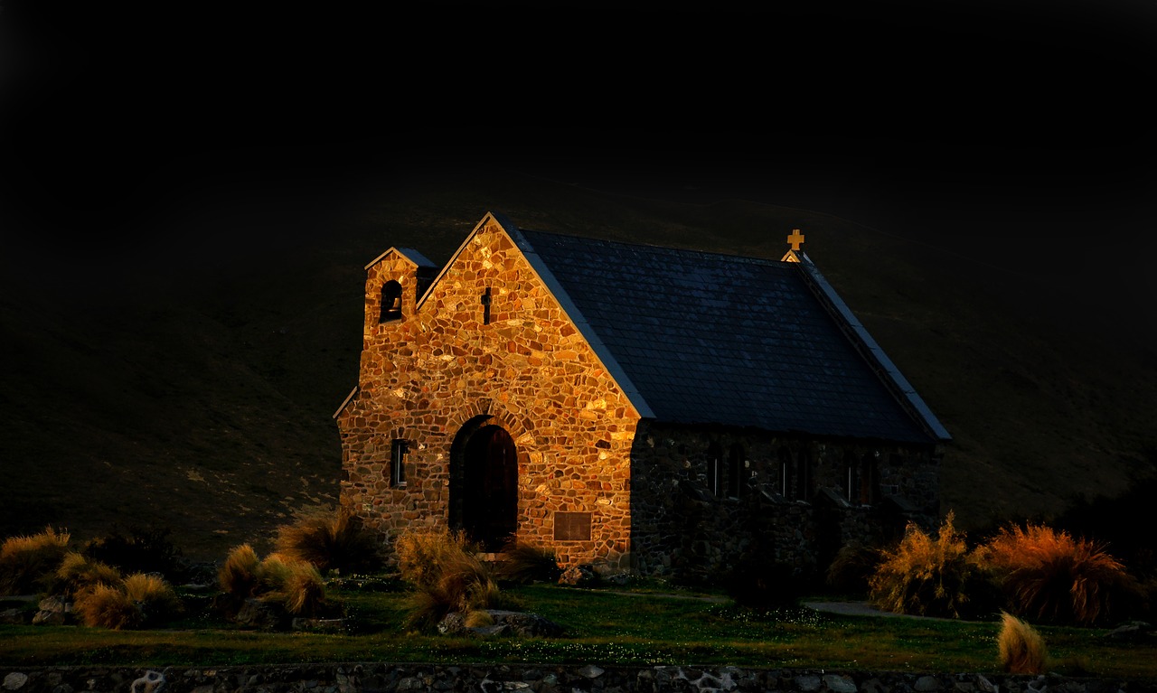 church  night  darkness free photo