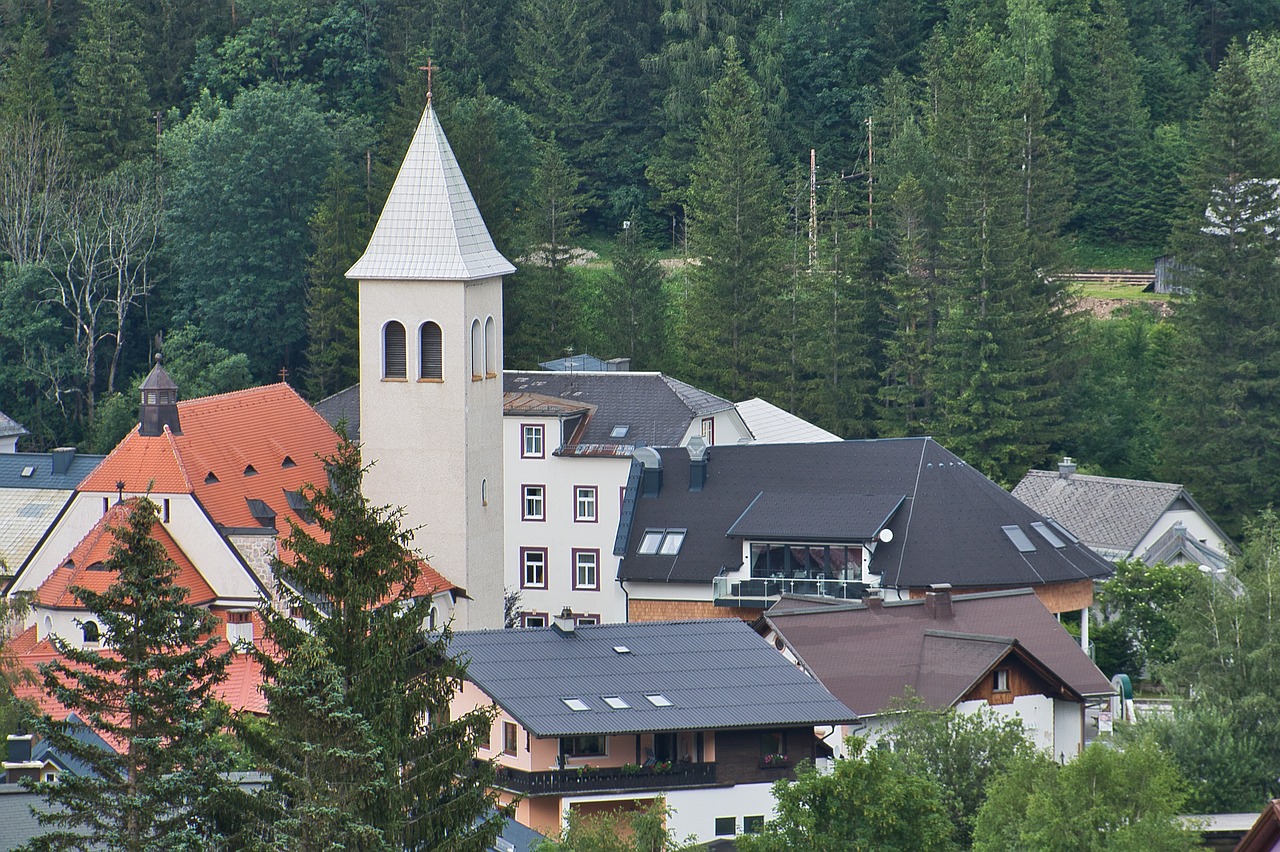 church  village  steeple free photo