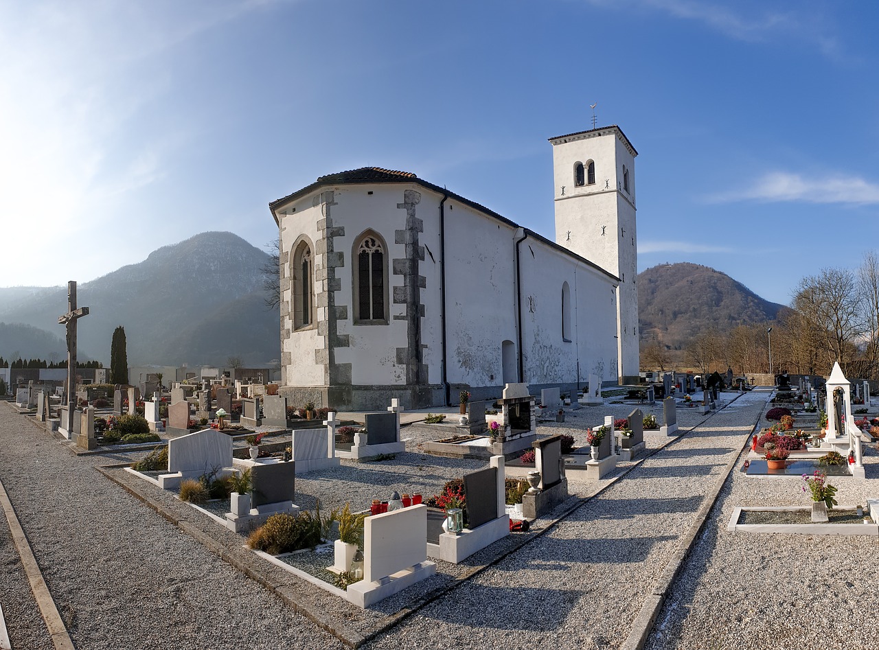 church  graveyard  landscape free photo