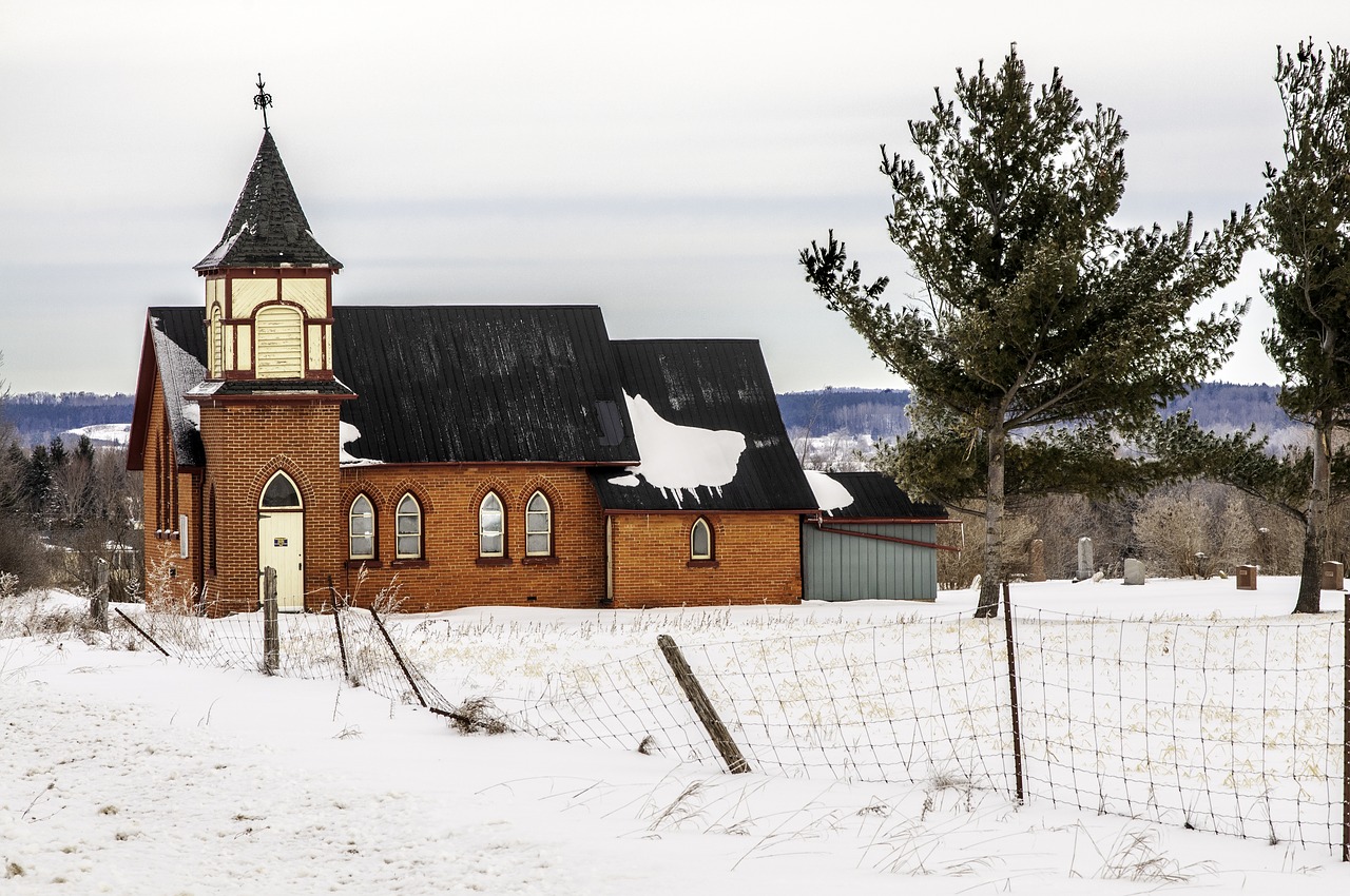 church  snow  winter free photo