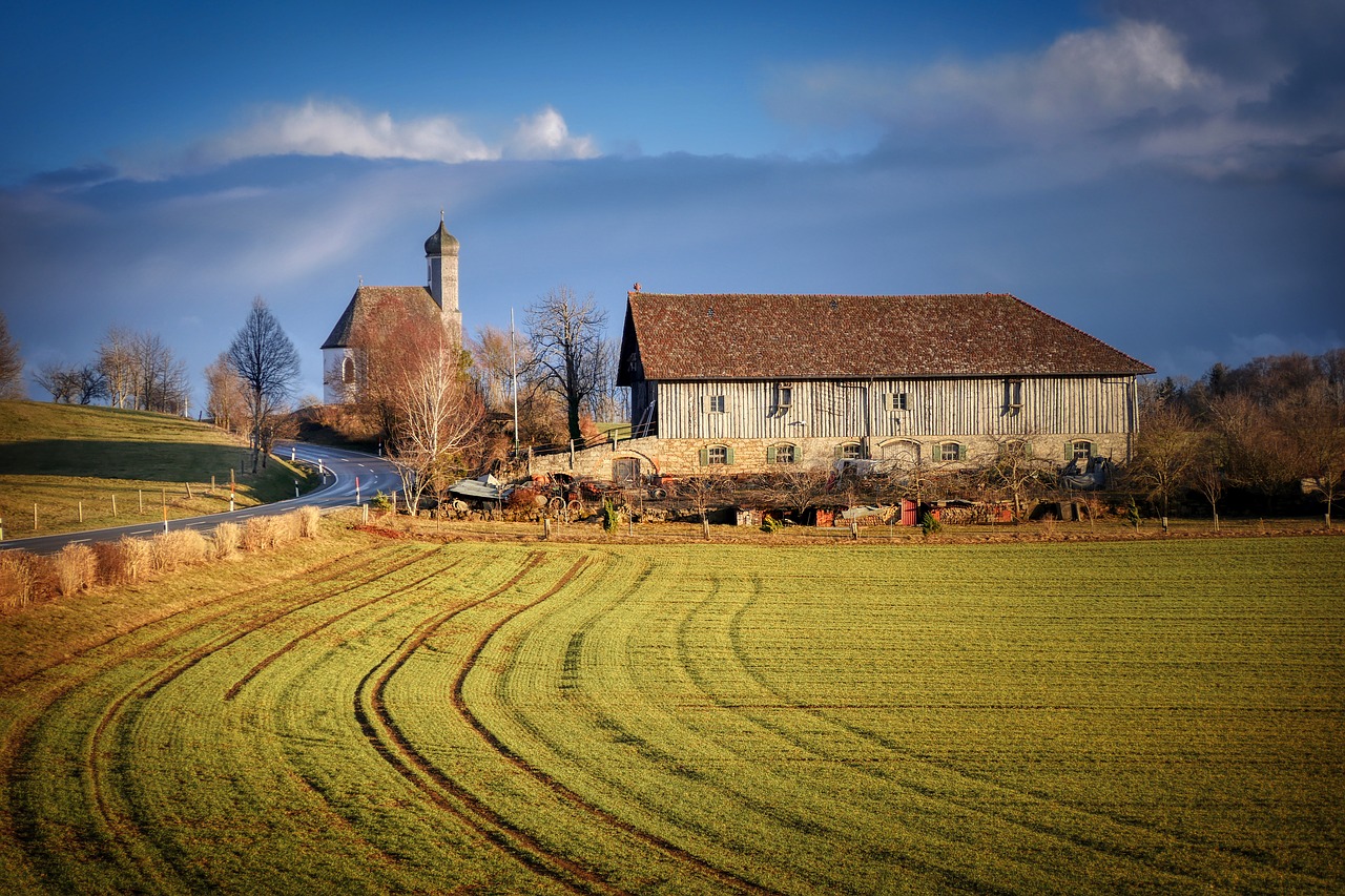 church  barn  landscape free photo