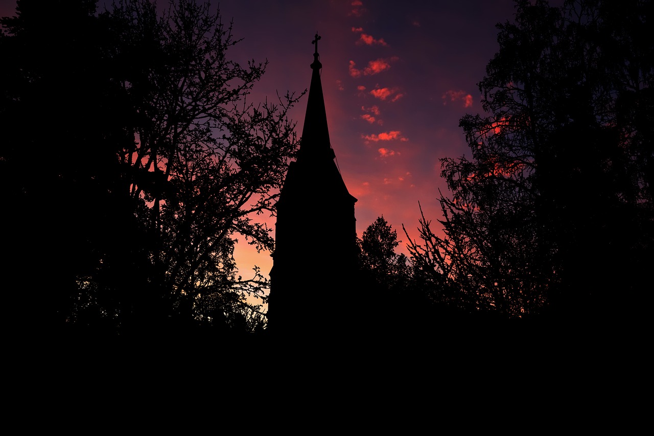 church  sunset  religion free photo