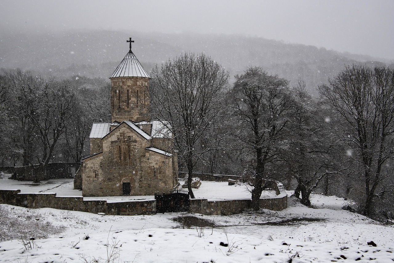 church  snow  winter free photo