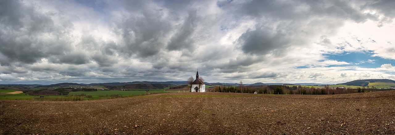 church  clouds  sky free photo