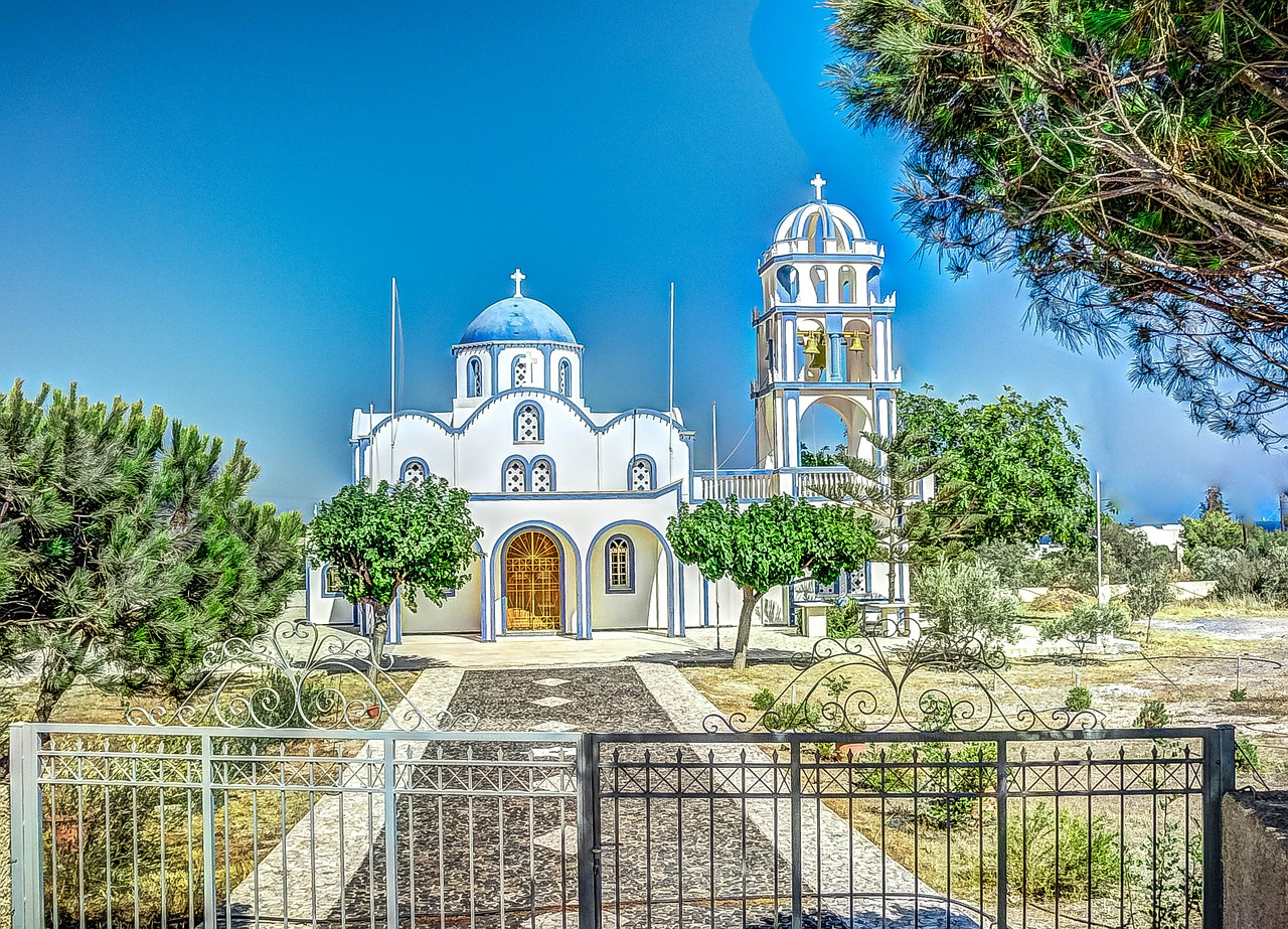 church santorini greece free photo