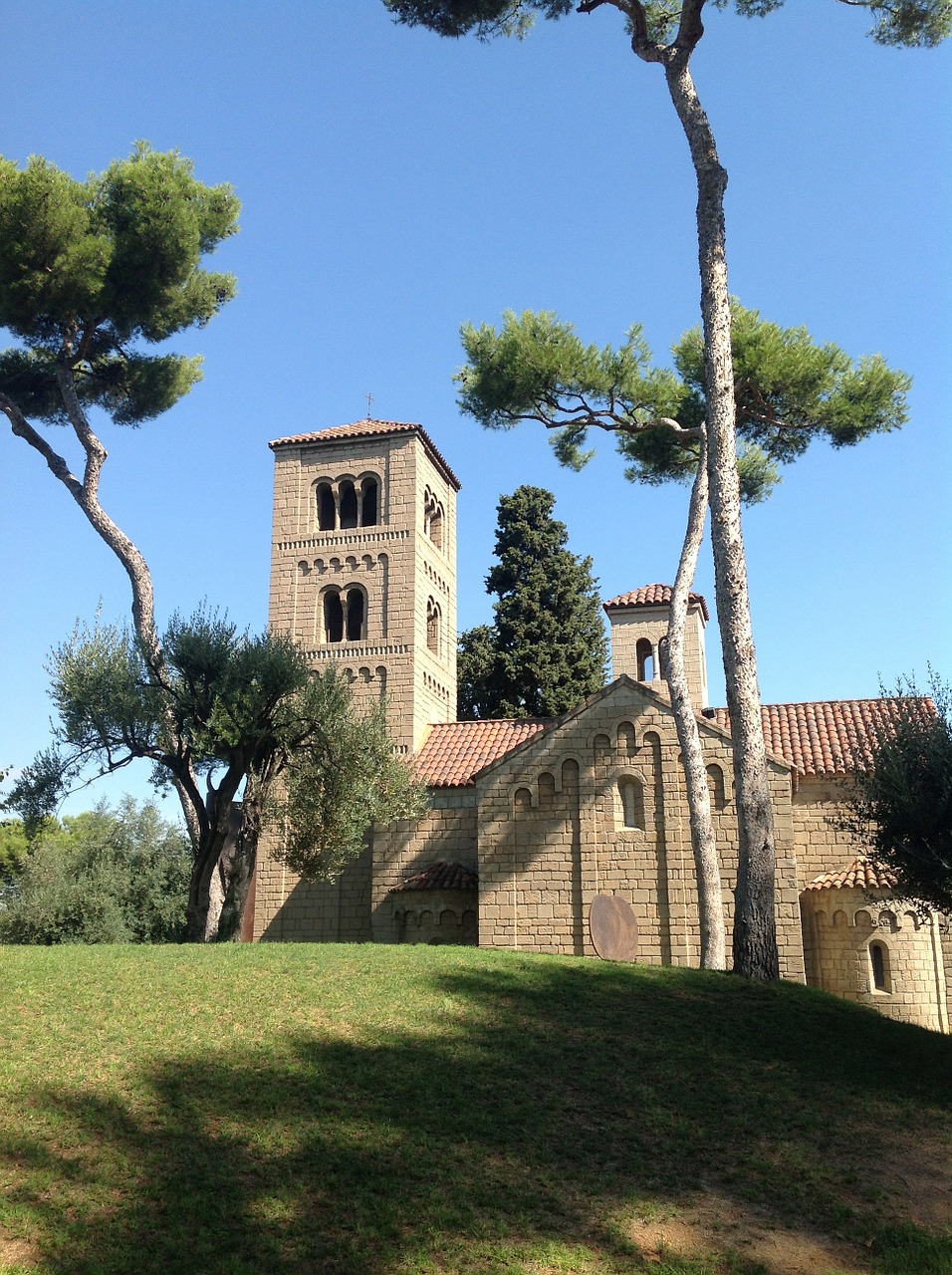 church spanish village barcelona free photo