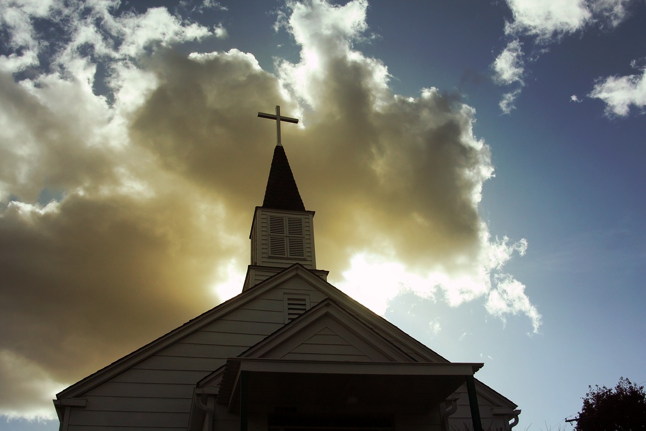 church steeple sunset free photo