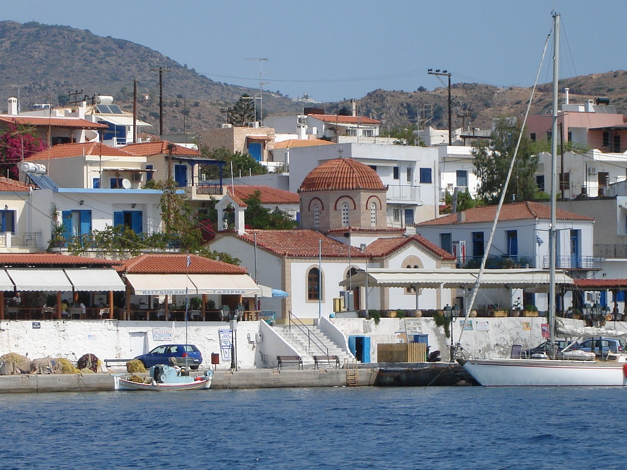 church port of perdika aegina island free photo