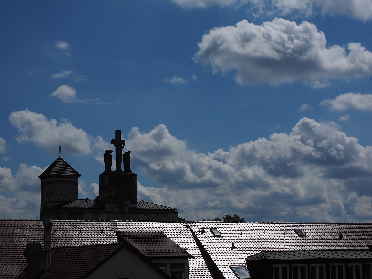 church sky back light free photo