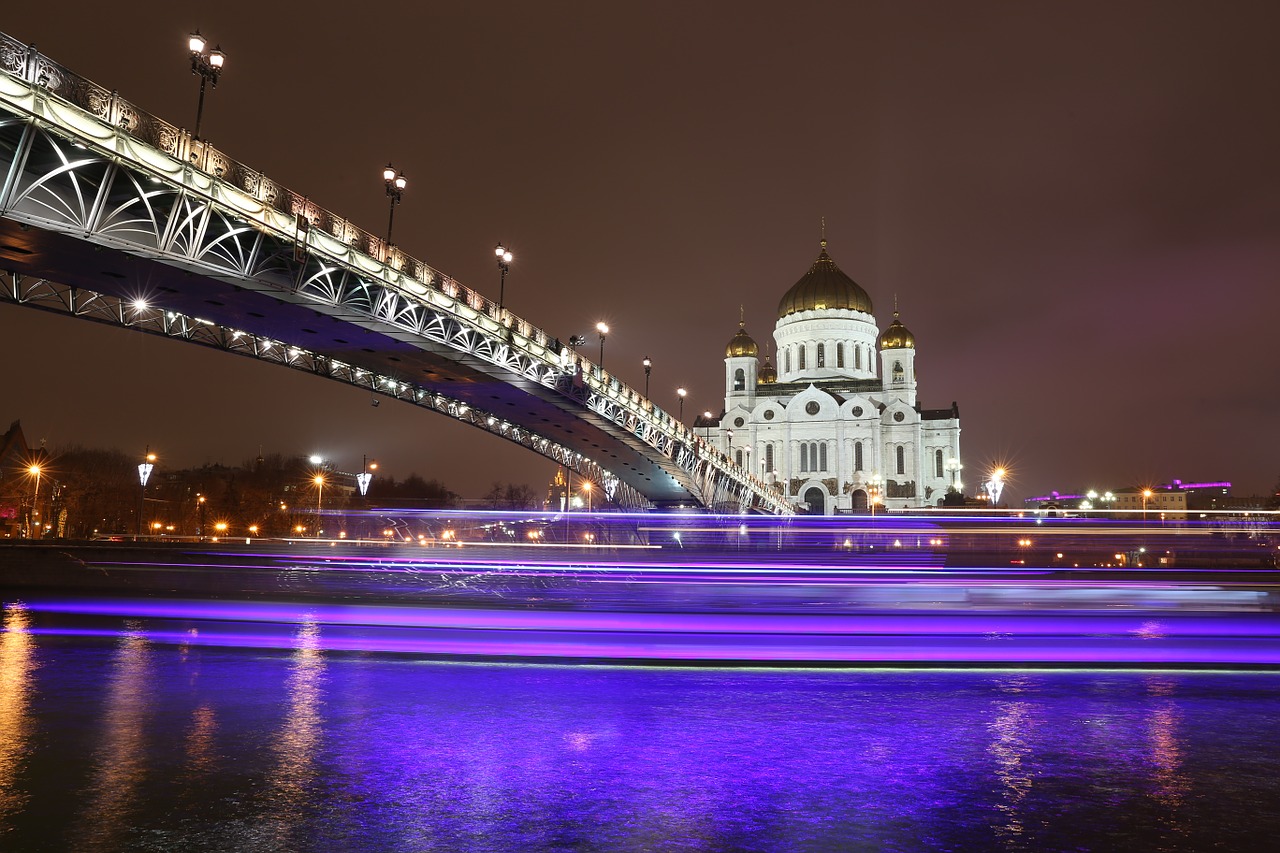 church bridge night free photo