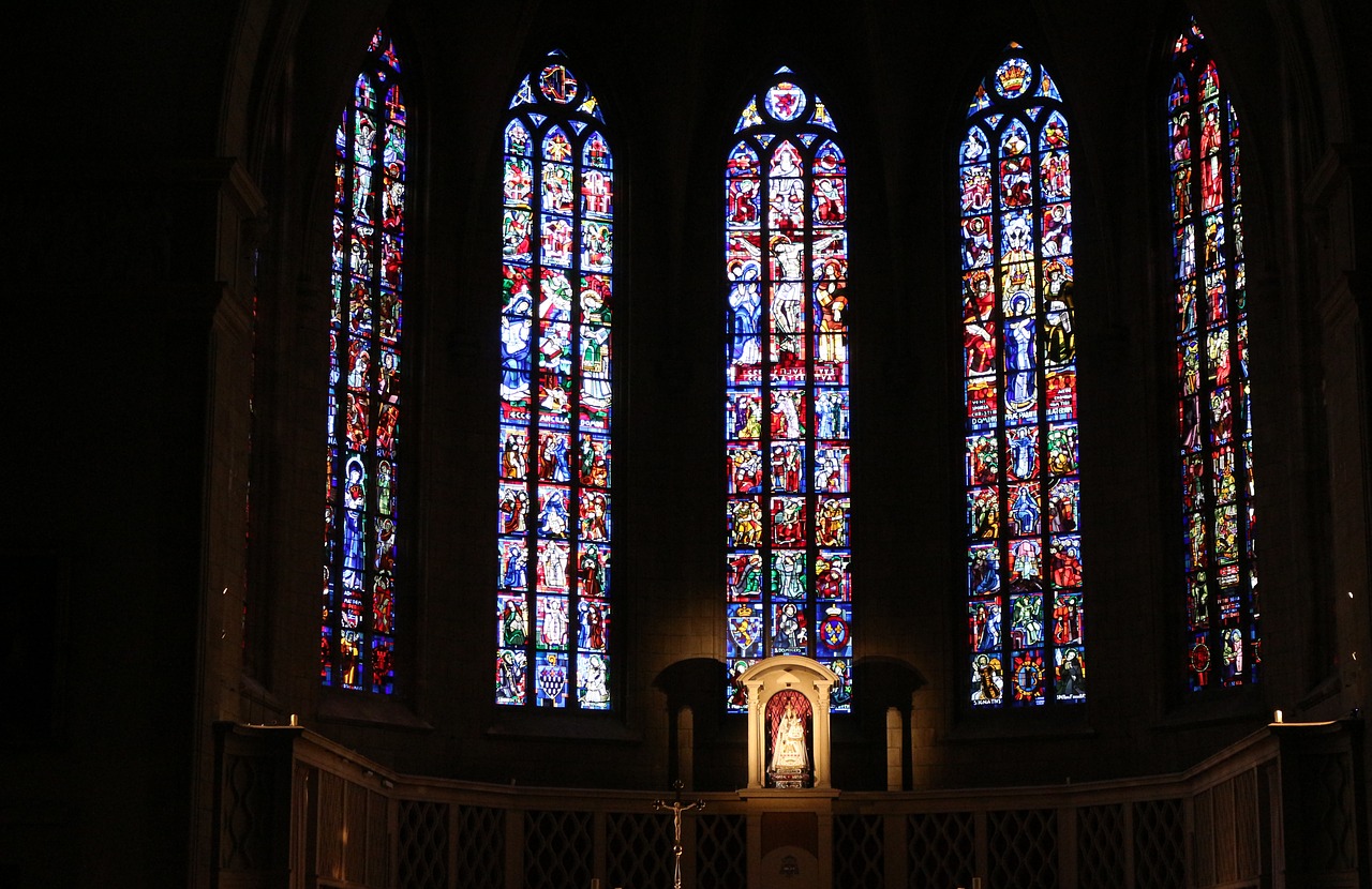 church altar stained glass free photo