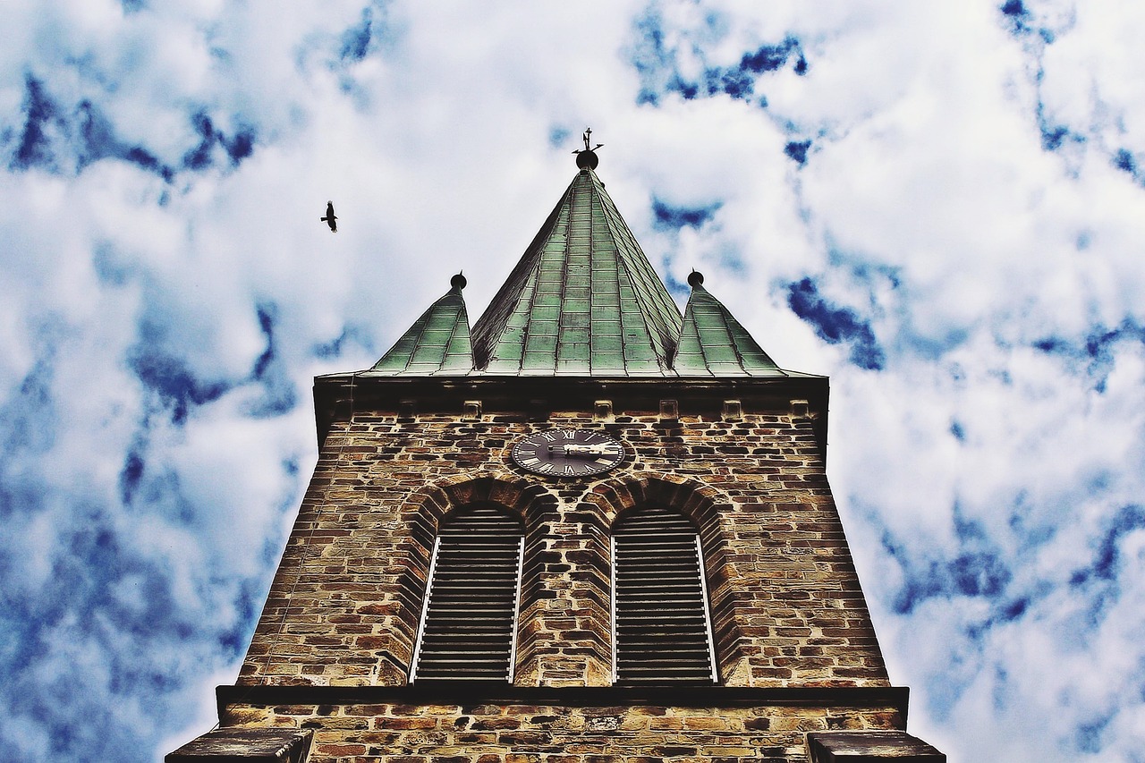 church clouds sky free photo