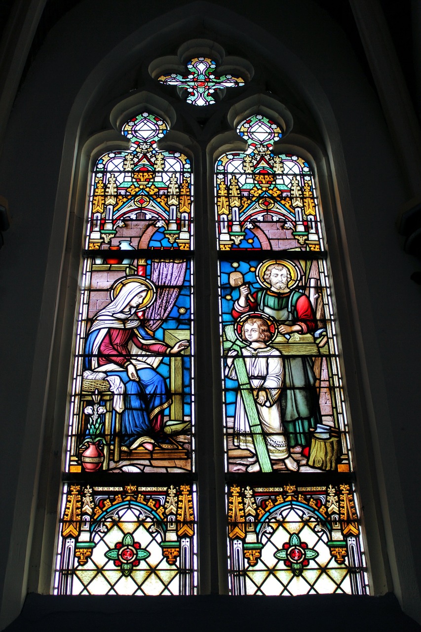 church religion stained glass window free photo