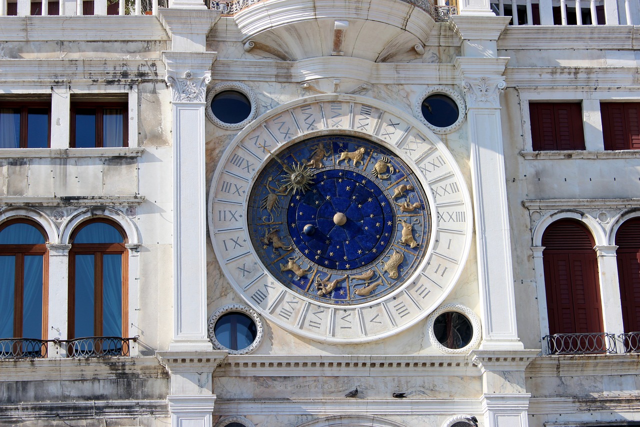 church clock st mark's square zodiac sign free photo