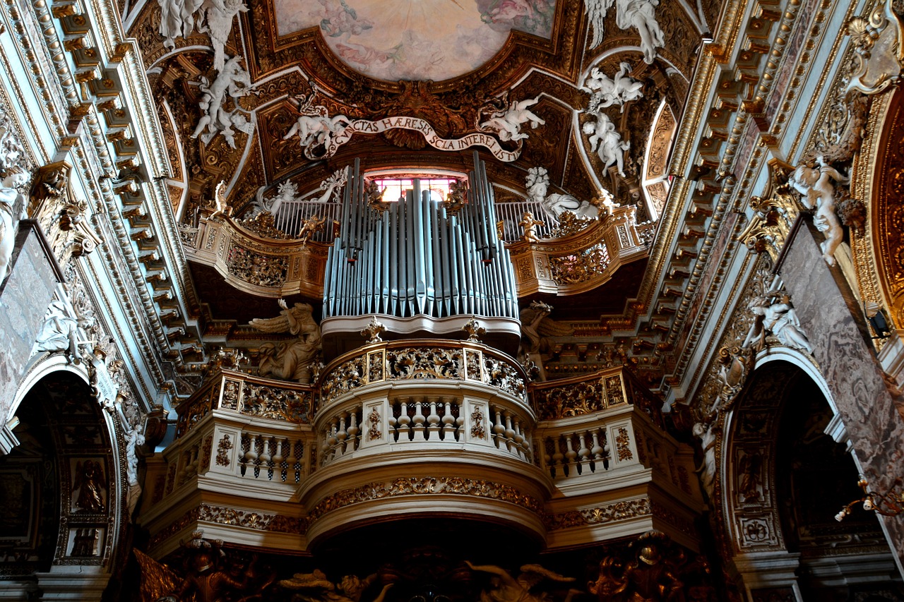 church interior pipe organ musical free photo
