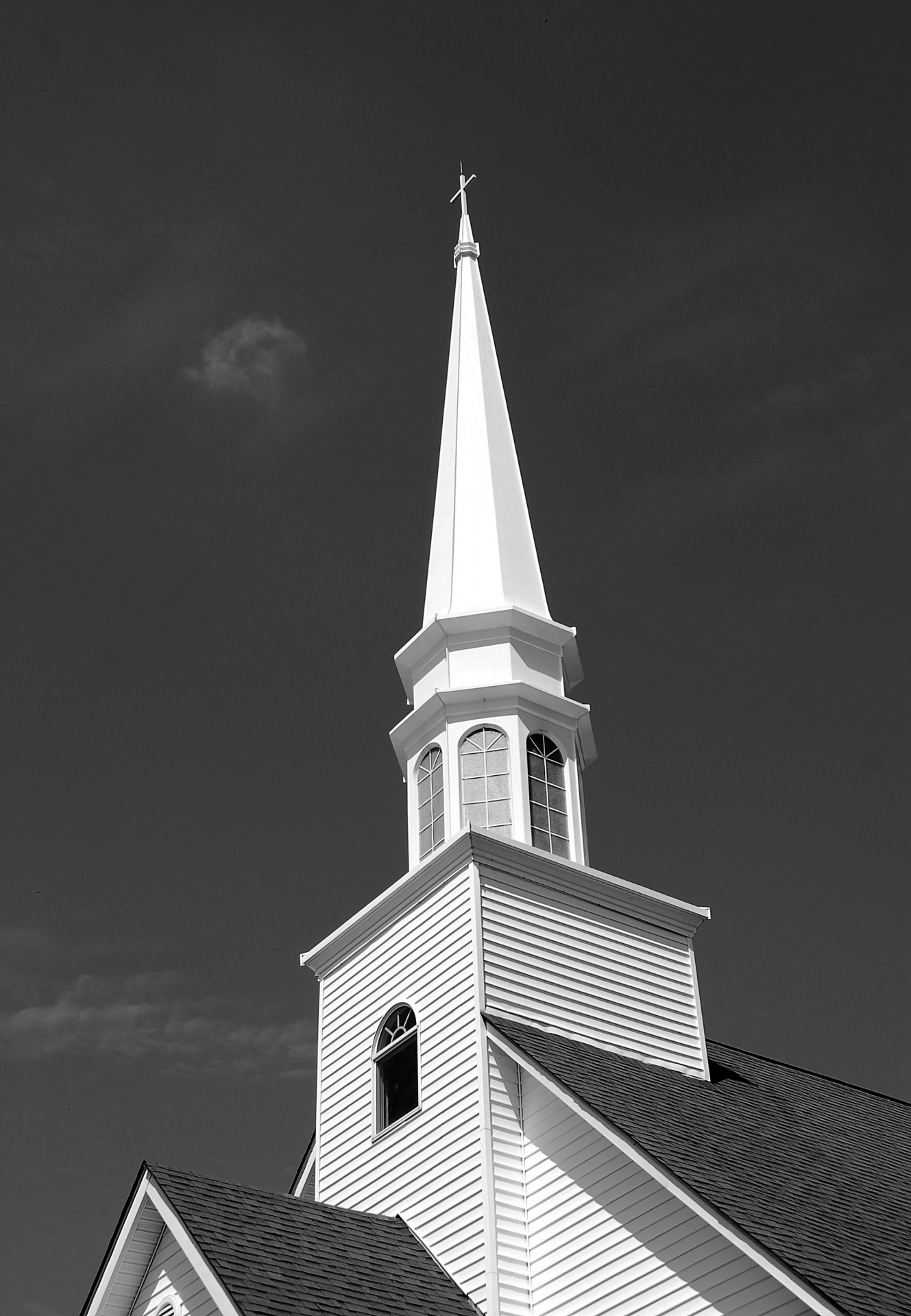 church steeple black white free photo