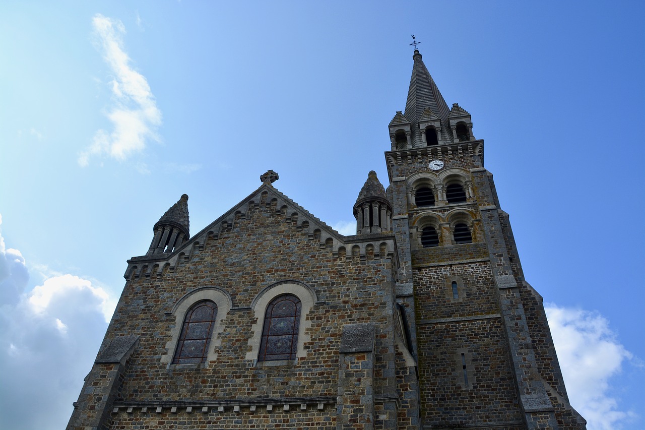 church tinteniac bell tower stone wall free photo