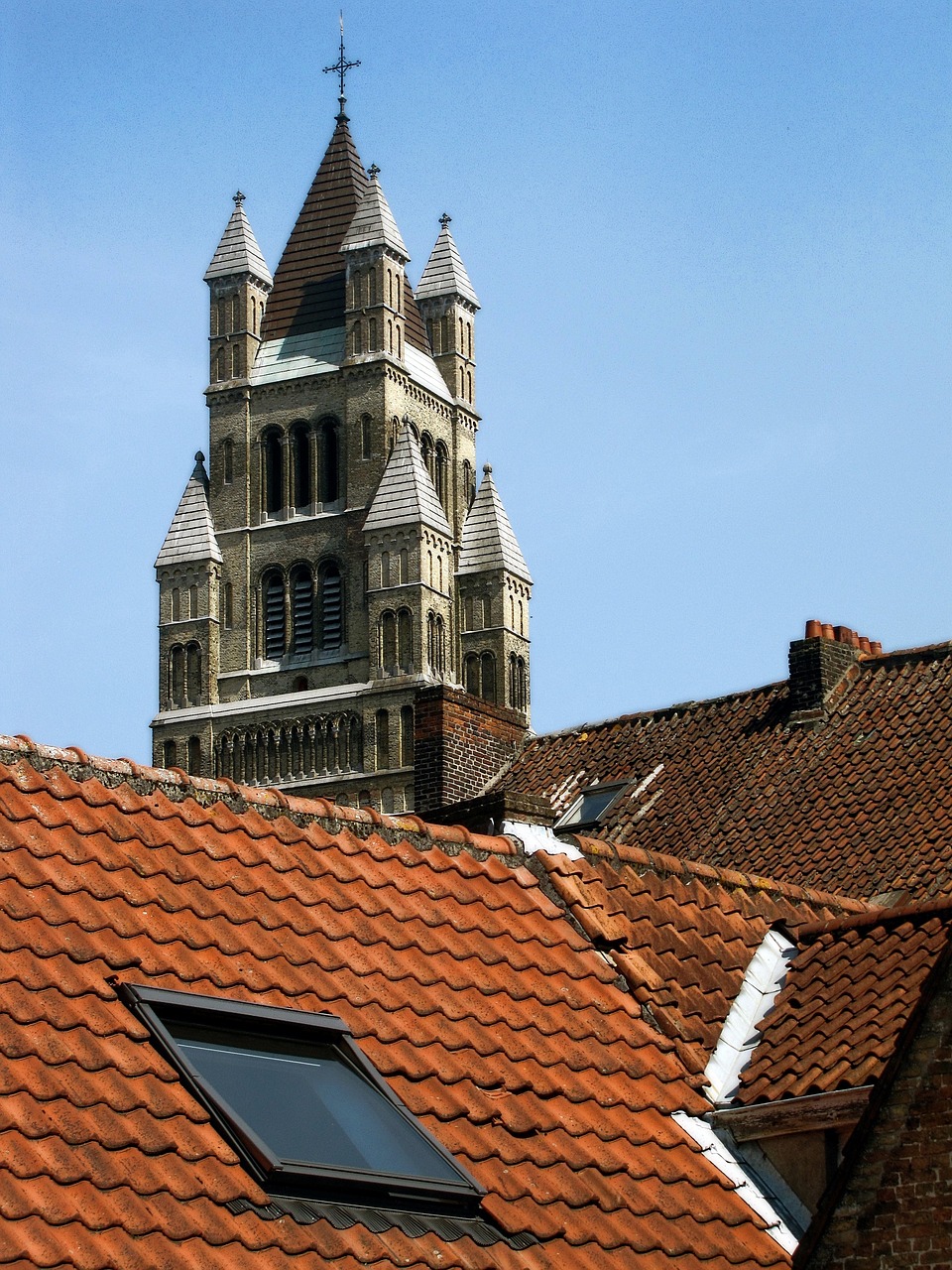 church tower tiled roof roof free photo