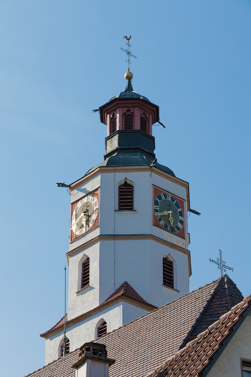 church tower  watches  window free photo