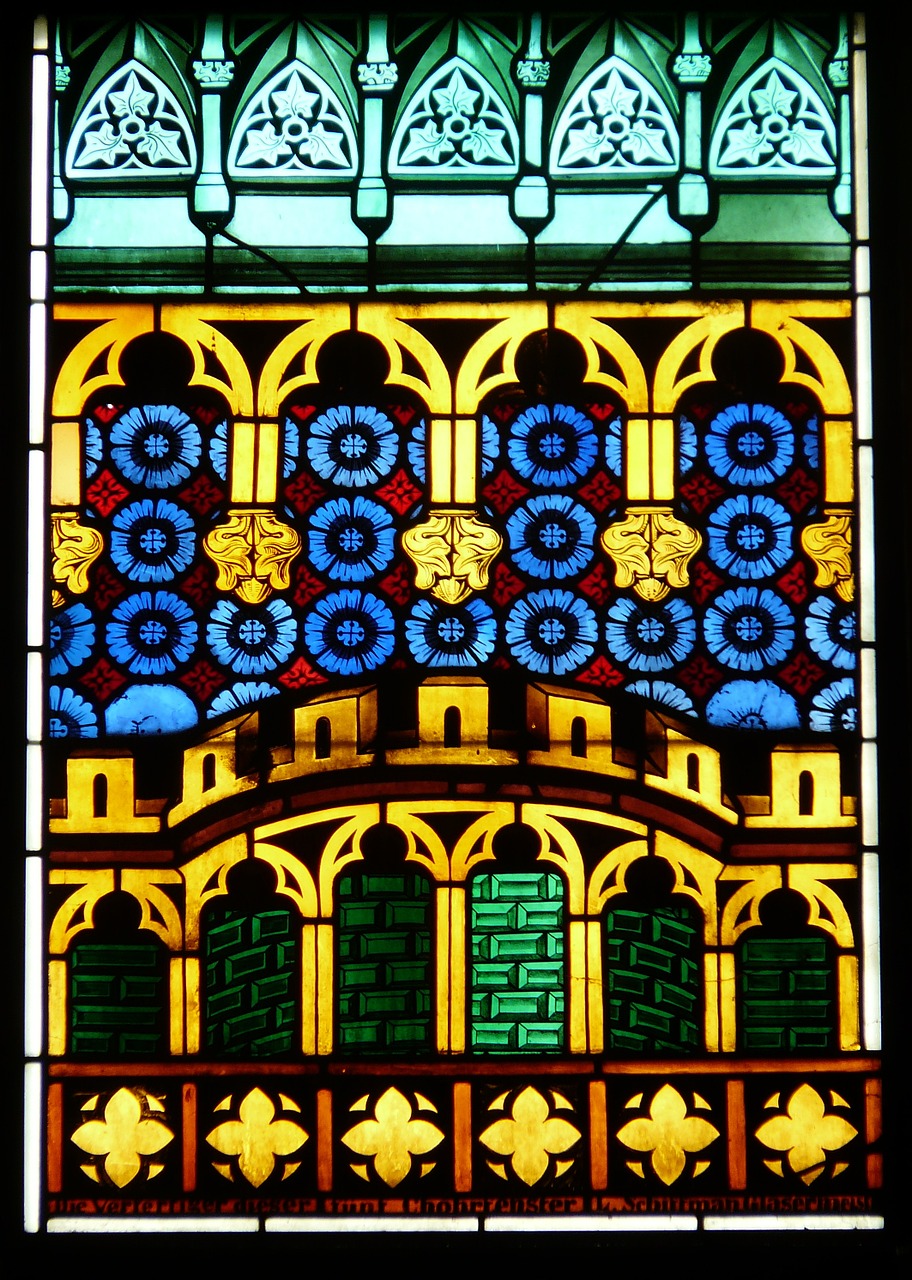 church window leaded glass colorful free photo