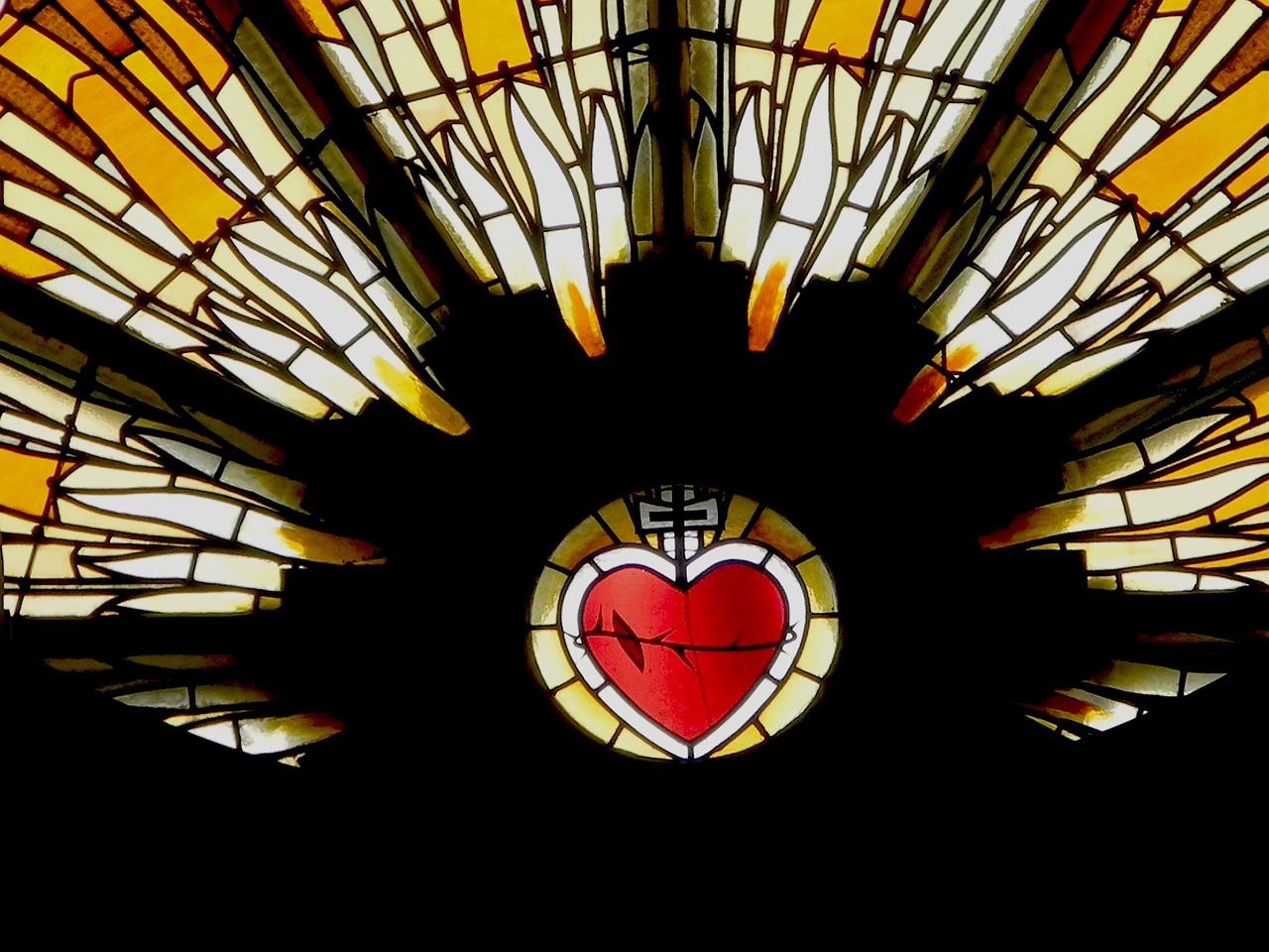 church window love heart hope free photo