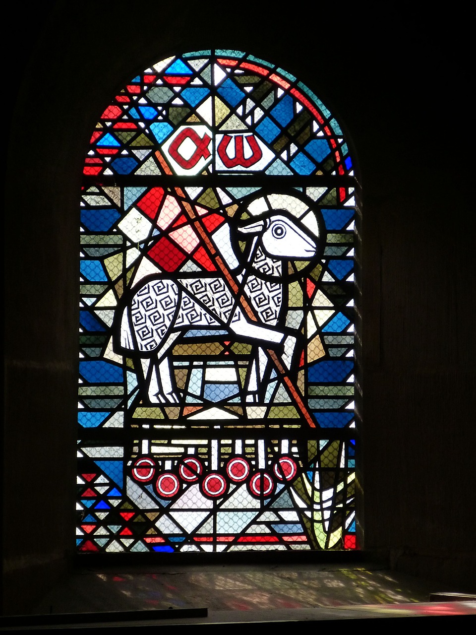 church window lamb of god church free photo