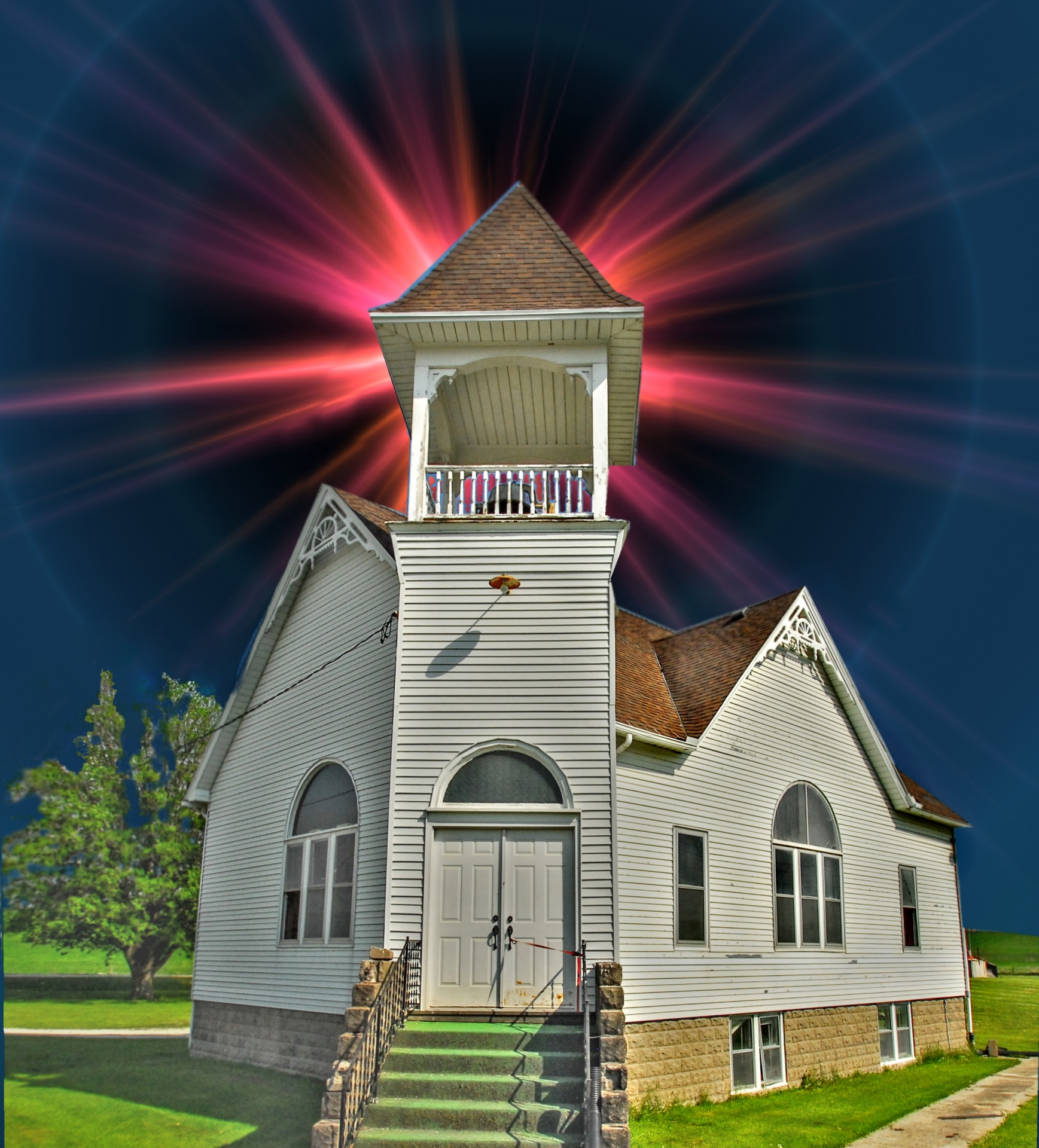 church light composite free photo