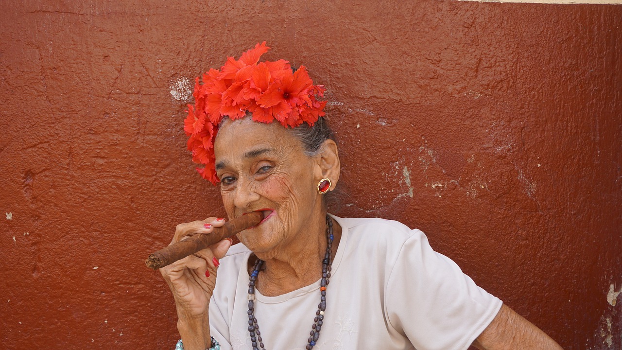 cigar woman old free photo