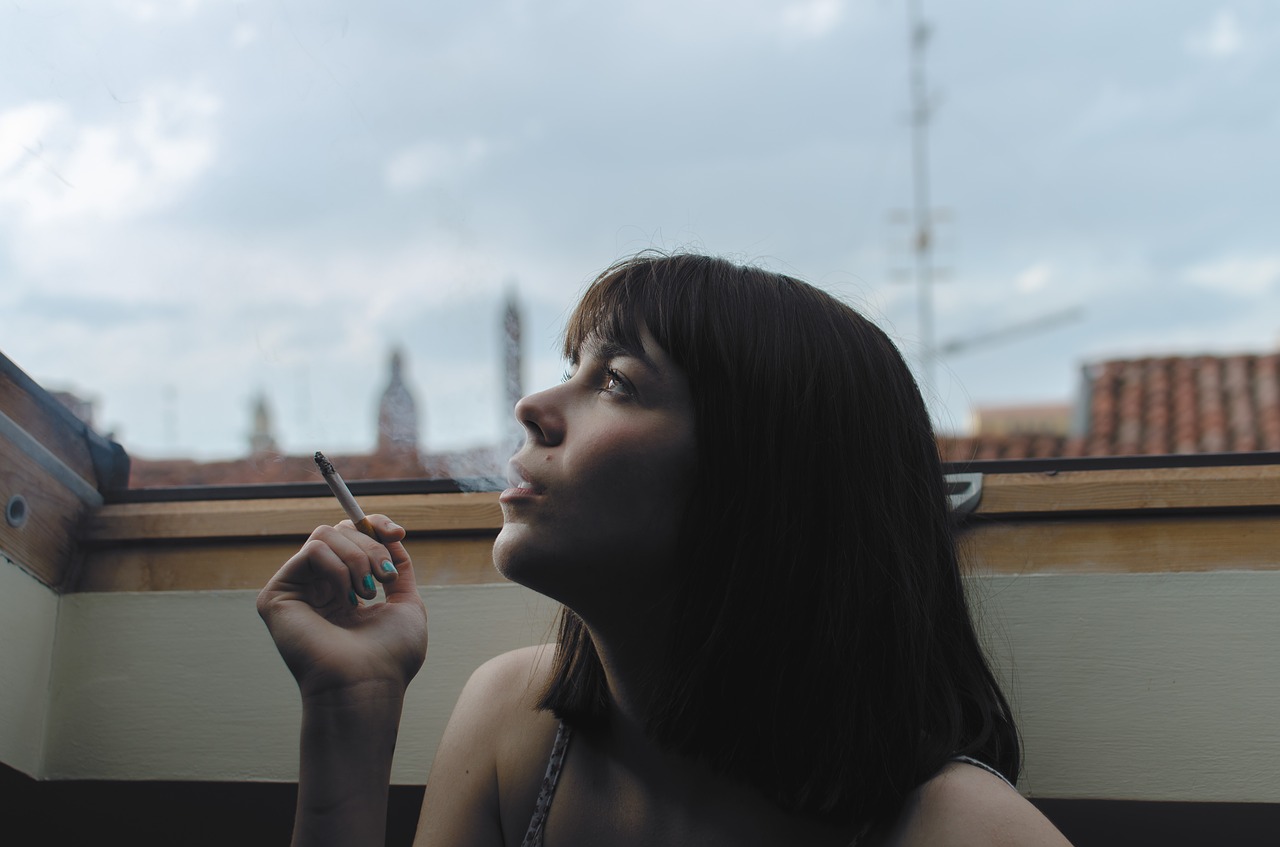 cigarette girl person free photo