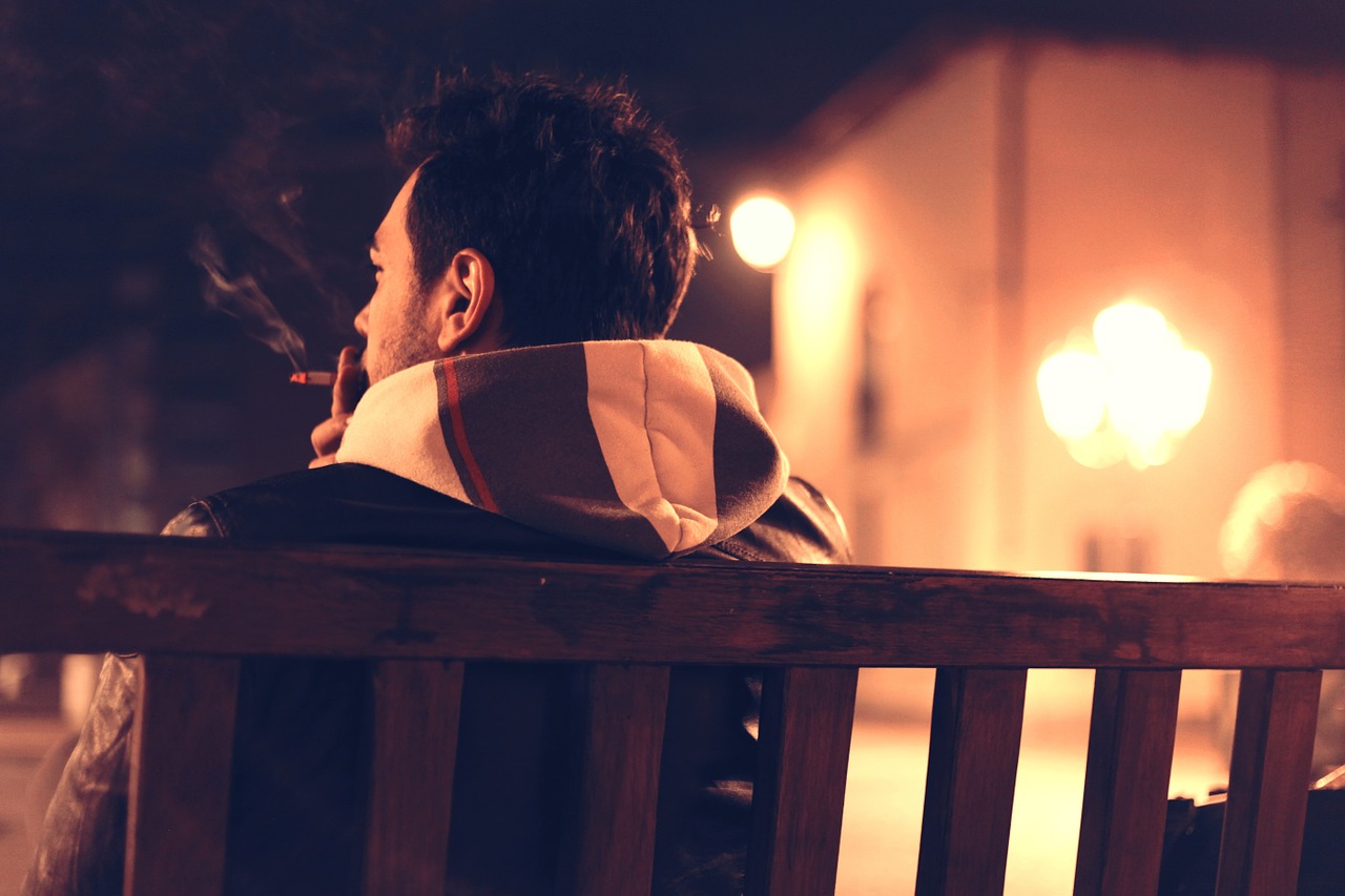 cigarette smoke bench free photo