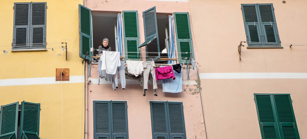 cinque terre italy clothesline free photo