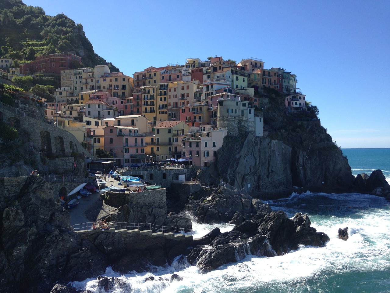 cinque terre sea italy free photo