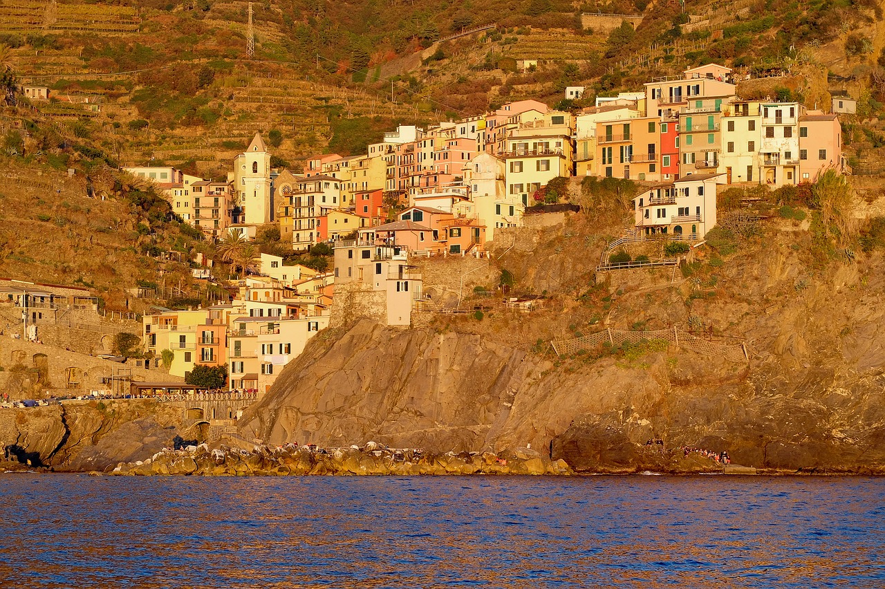 cinque terre village mediterranean free photo