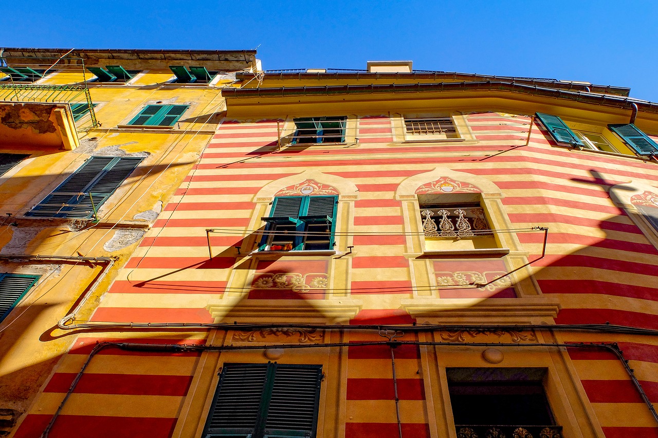 cinque terre village facade free photo