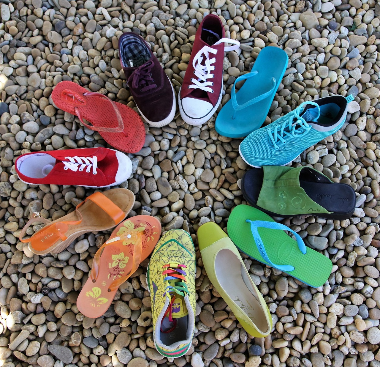 circle rainbow shoes free photo