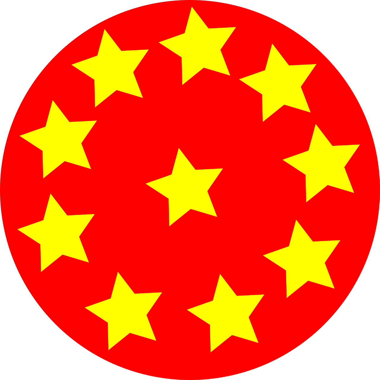 circle red stars free photo