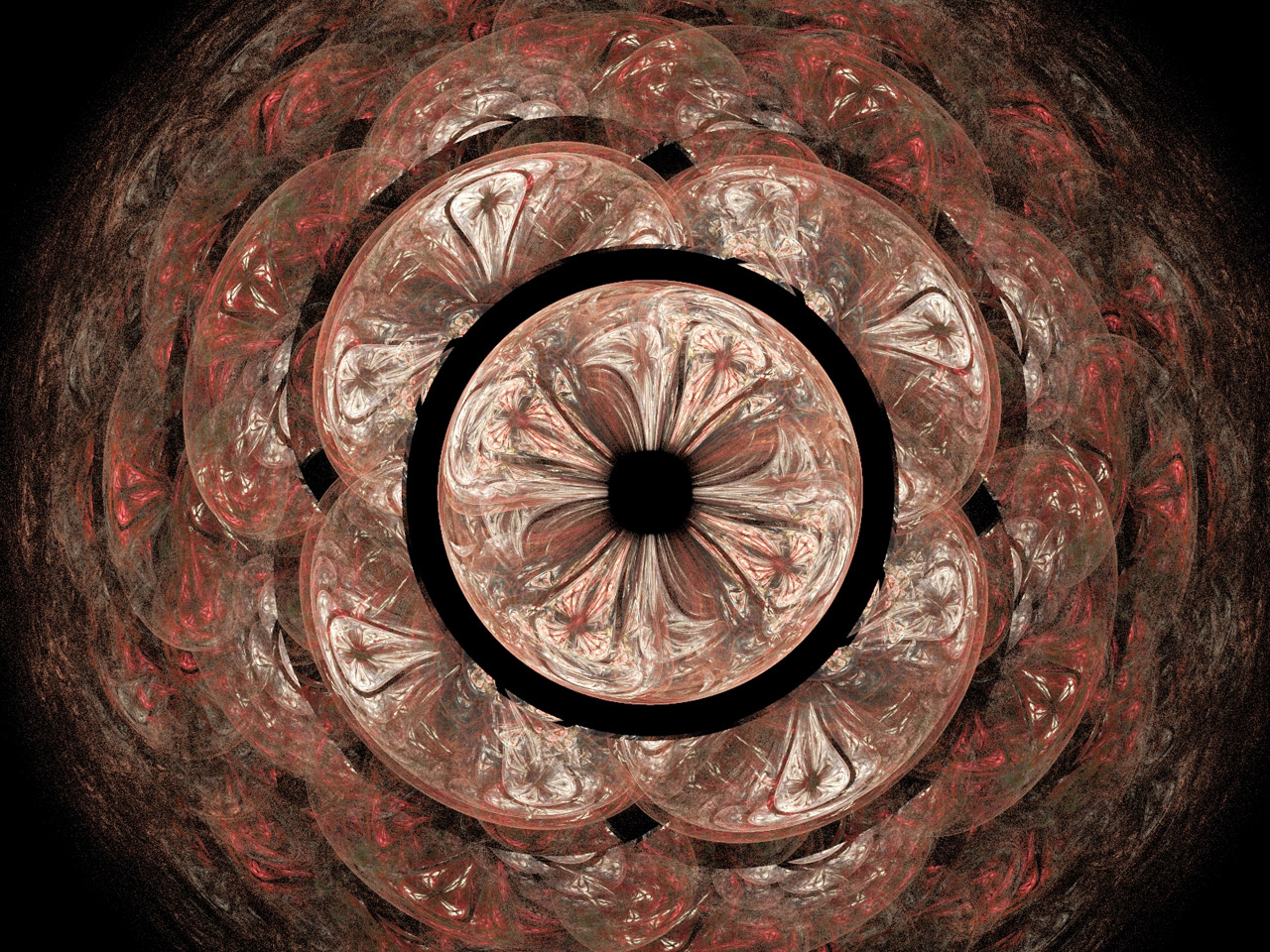 circles fractal maroon free photo