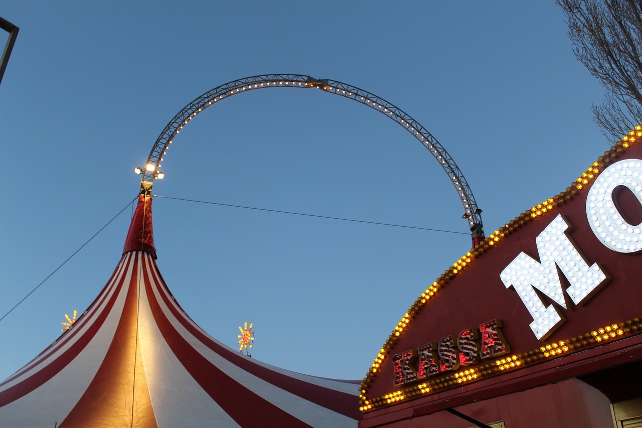 circus evening circus tent free photo