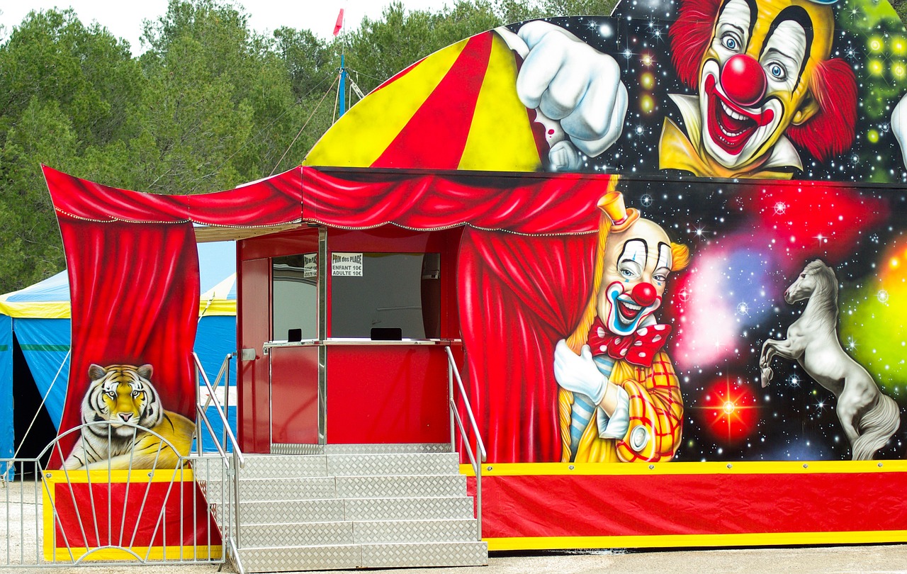 circus clowns marquee free photo
