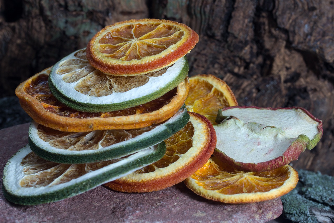 citrus fruits discs dried free photo