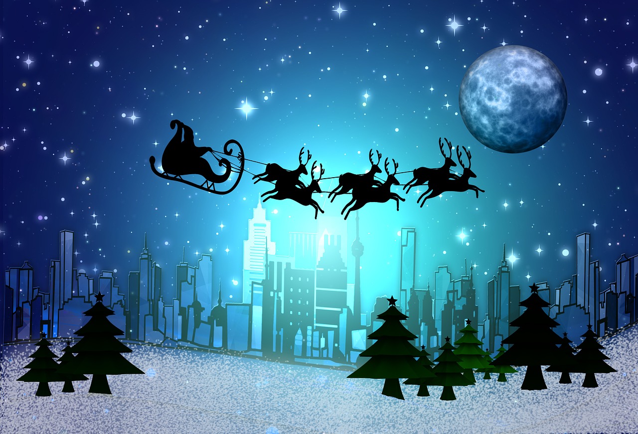 city nicholas reindeer free photo