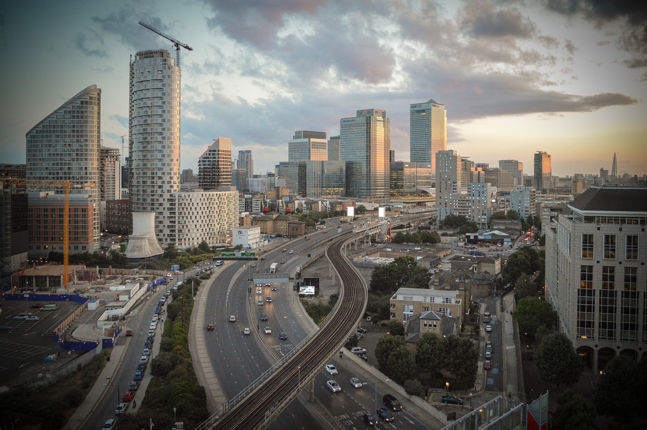 city buildings highway free photo