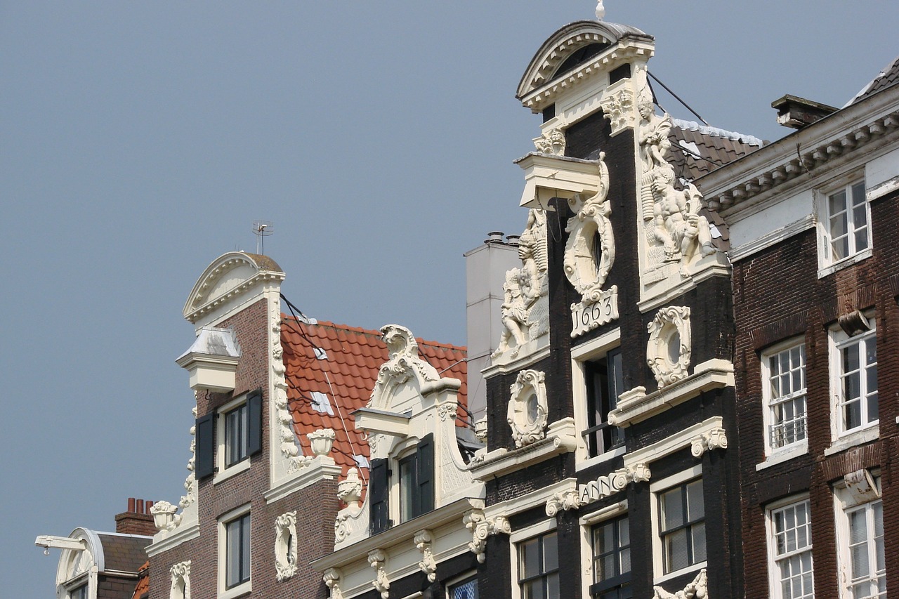 amsterdam houses facades free photo