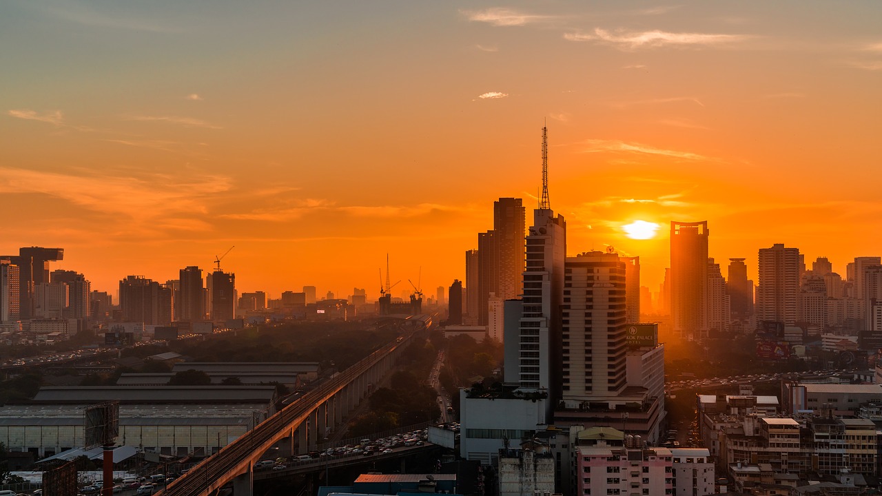 city bangkok sunrise free photo