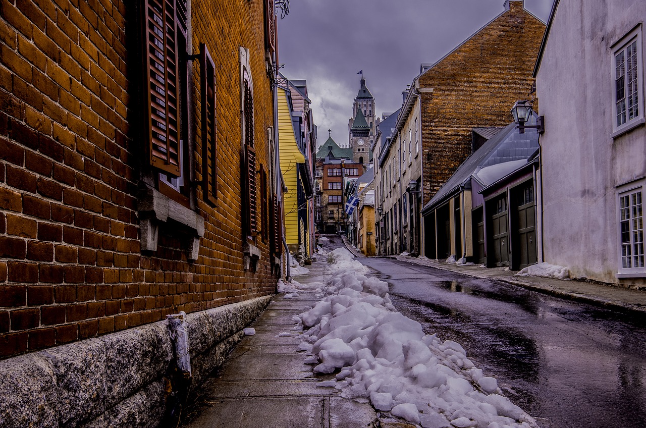 city lane quebec free photo