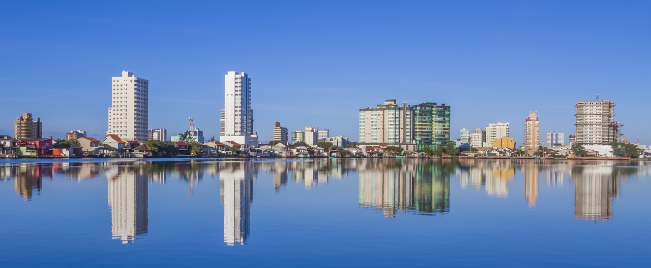 city reflection buildings free photo