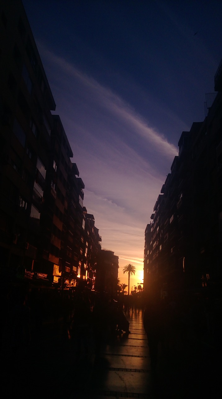 city sunset sky free photo