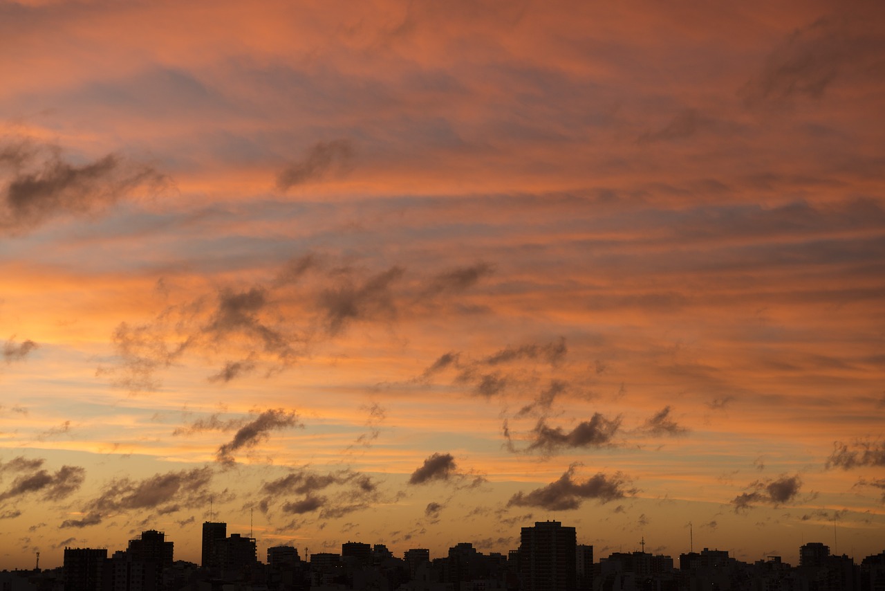 city skyline sunset free photo